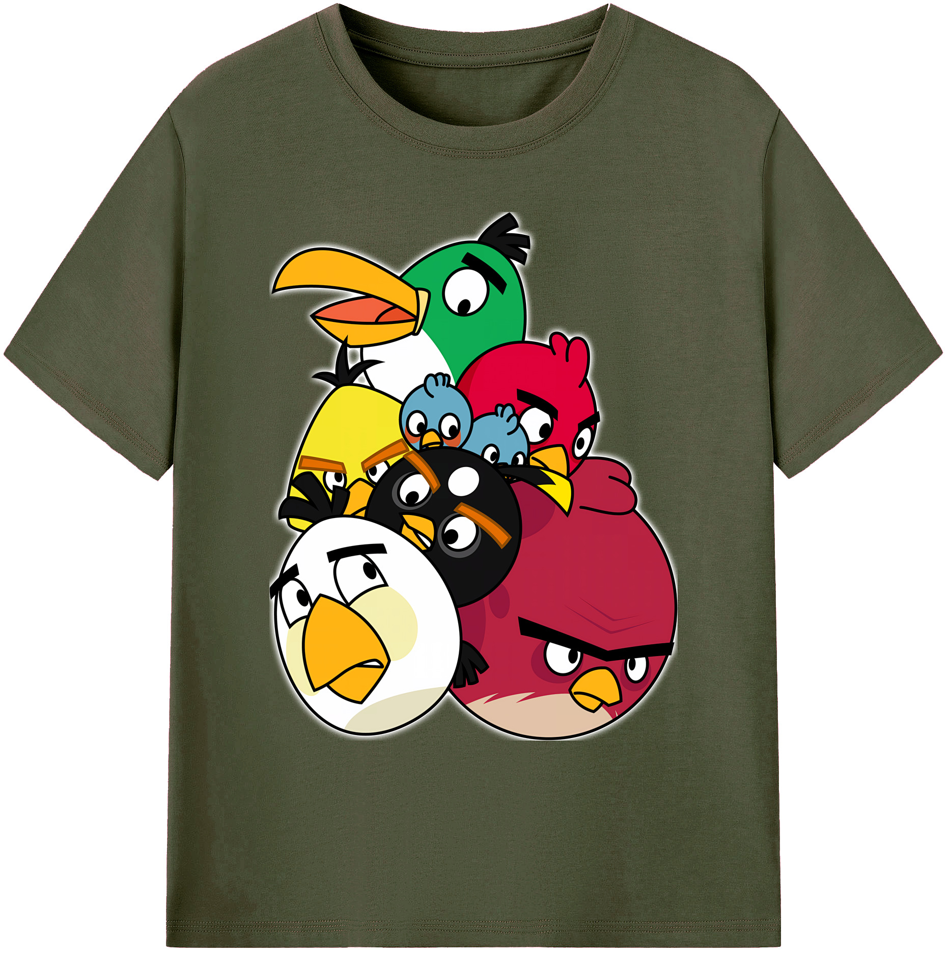 （画像用） Angry Birds アングリーバード 綿100％ メンズ半袖Tシャツ｜肌触りやわらか＆通気性
